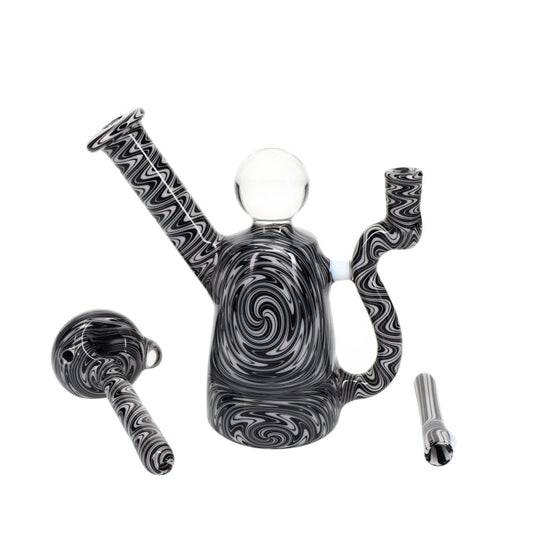 Addison Hanna Glass Black & White 3 Piece Set
