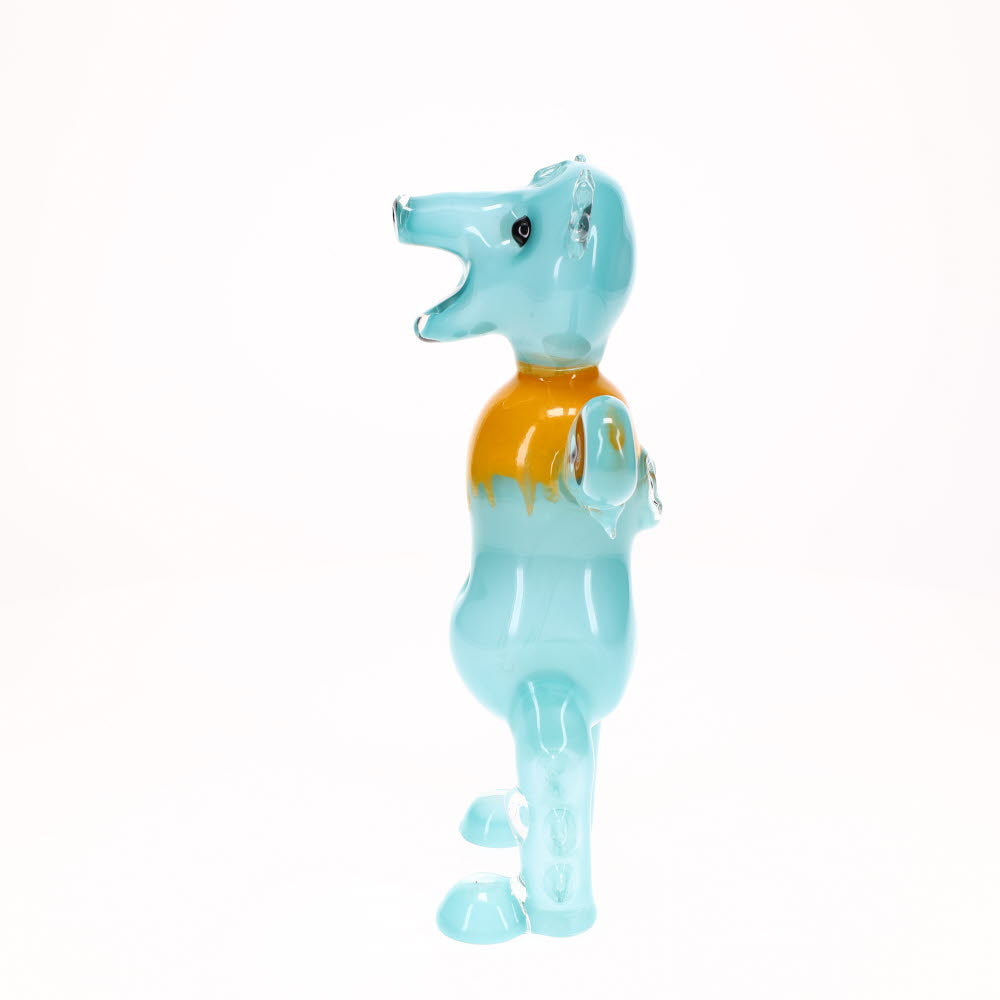 Addison Hanna Glass Dancing Bear - Blue