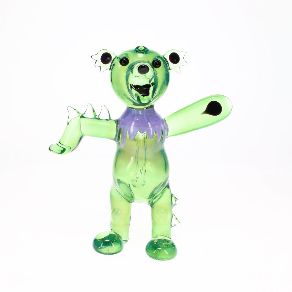 Addison Hanna Glass Dancing Bear - Green