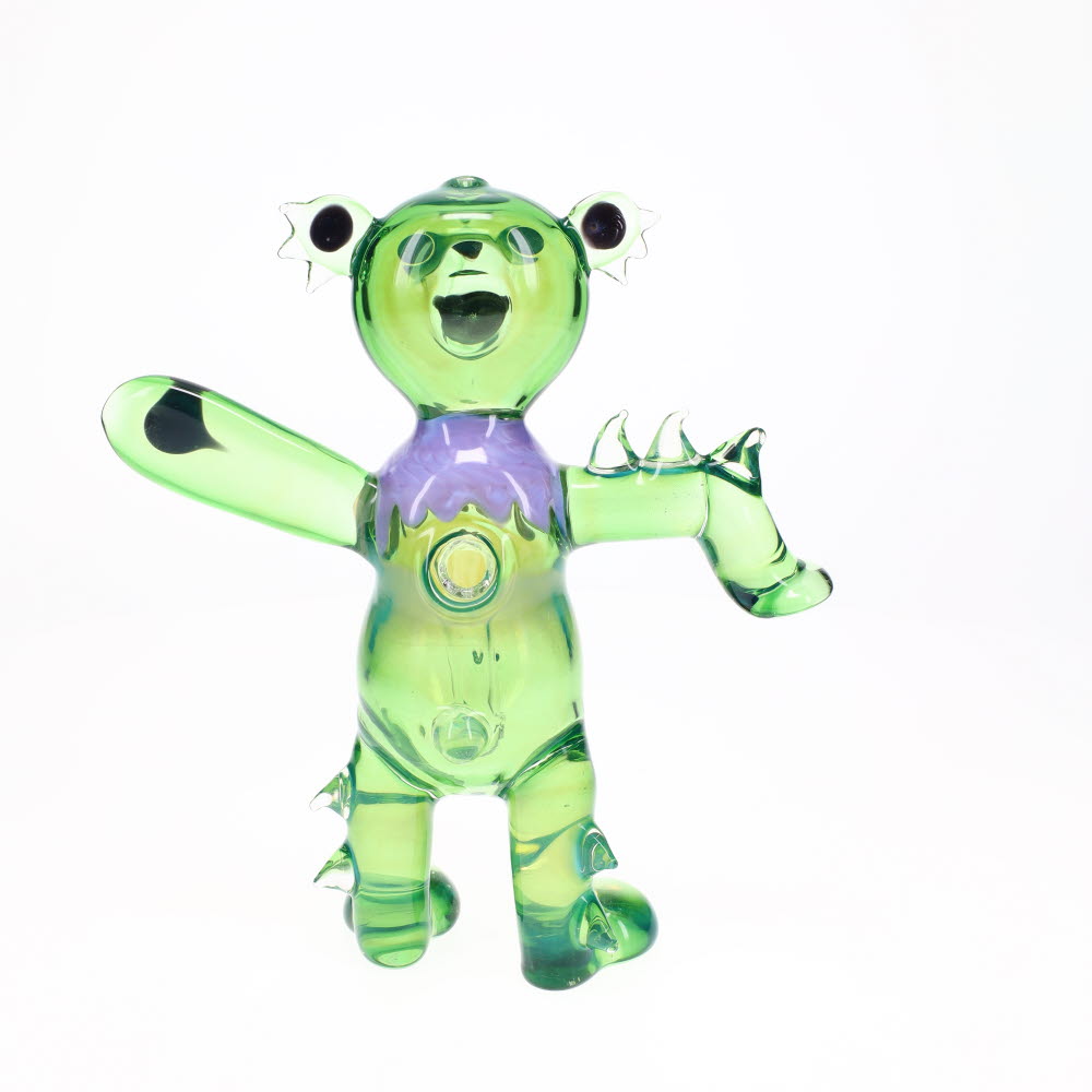 Addison Hanna Glass Dancing Bear - Green