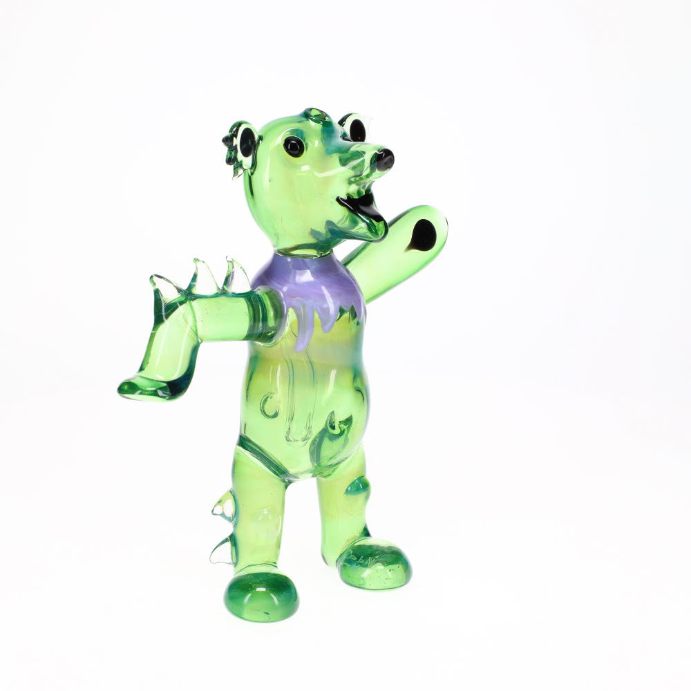 Addison Hanna Glass Dancing Bear - Green