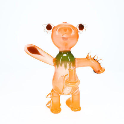 Addison Hanna Glass Dancing Bear - Orange Banger Hanger