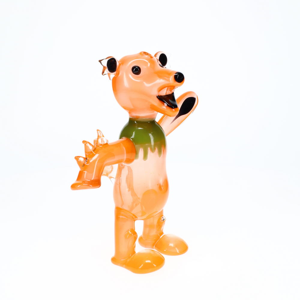 Addison Hanna Glass Dancing Bear - Orange Banger Hanger