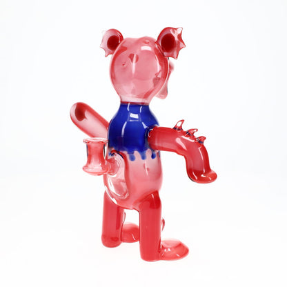 Addison Hanna Glass Dancing Bear - Red