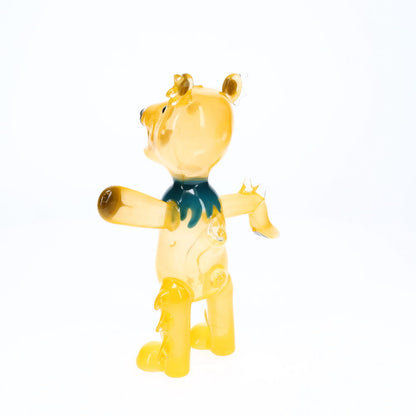 Addison Hanna Glass Dancing Bear - Yellow