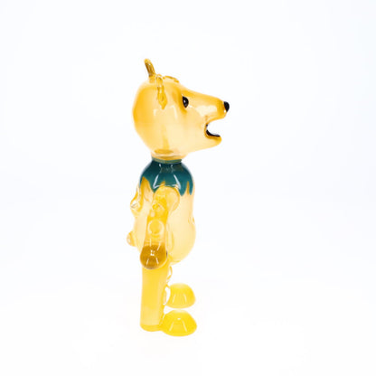 Addison Hanna Glass Dancing Bear - Yellow