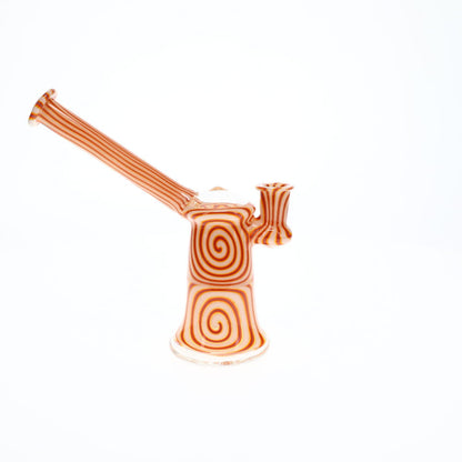 Addison Hanna Glass Orange/White Bubbler