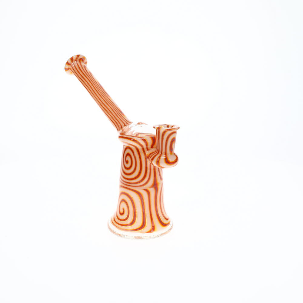 Addison Hanna Glass Orange/White Bubbler