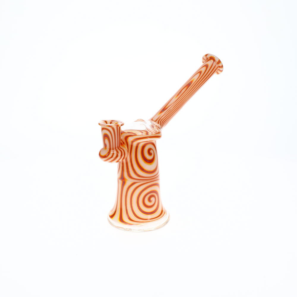 Addison Hanna Glass Orange/White Bubbler