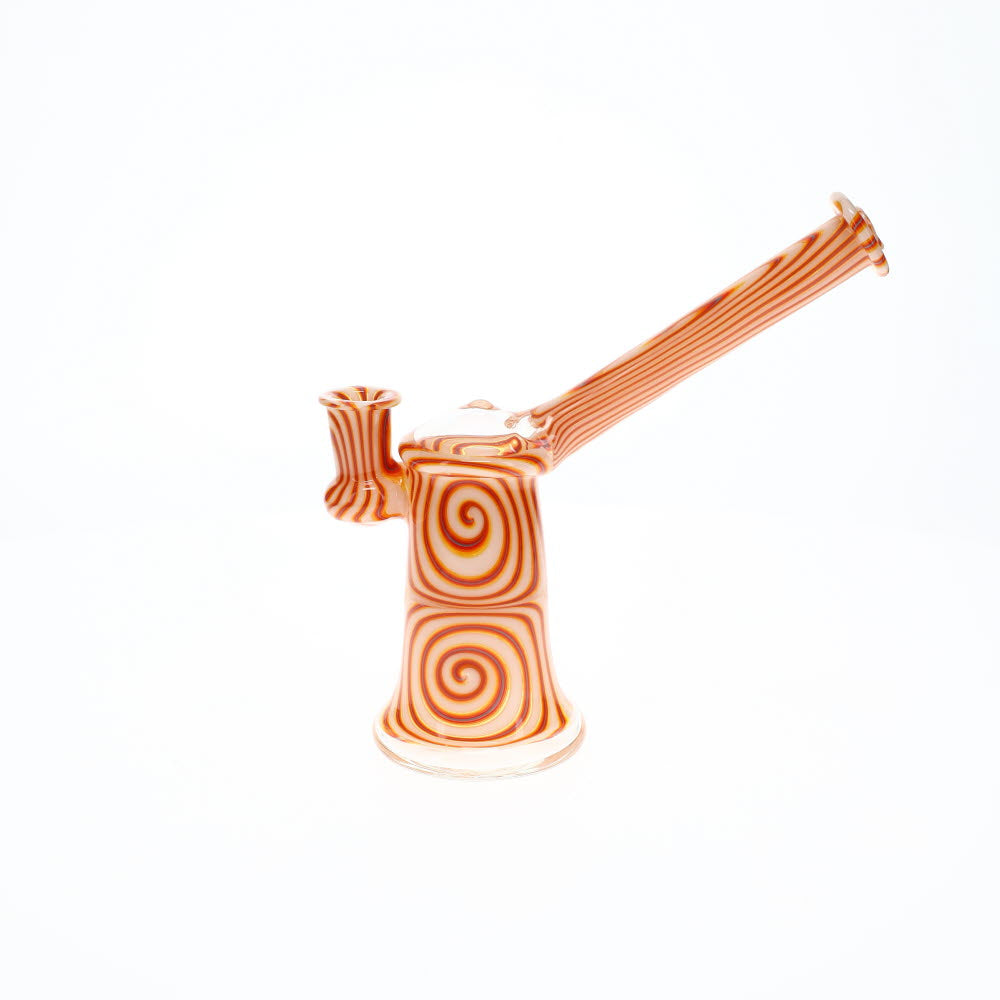 Addison Hanna Glass Orange/White Bubbler