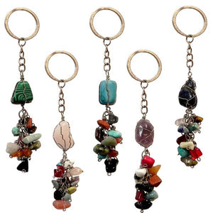 Agate Chip Stone Keychain