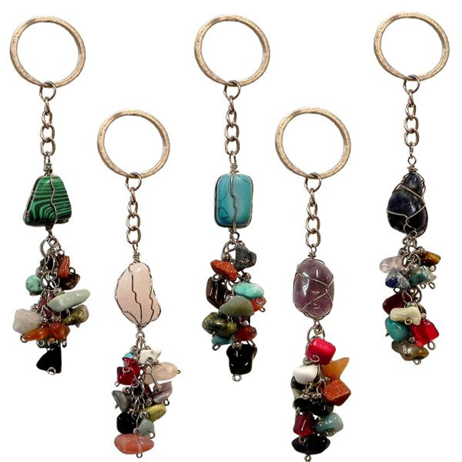 Agate Chip Stone Keychain