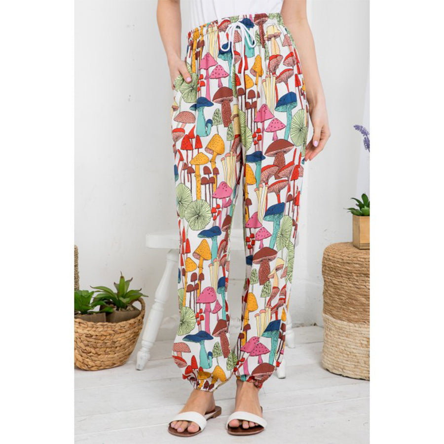 All Over Mushroom Print Pants