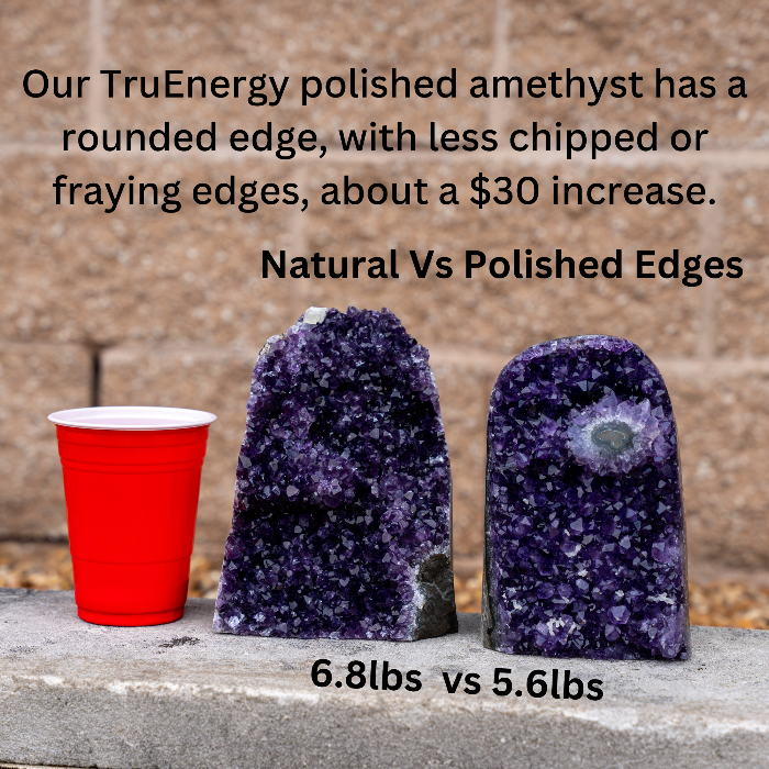 TRUENERGY Polished Quartz Crystal Cluster – Raw Amethyst Stone Rounded Edge & Stalactite – Grade A+ Dark Purple Geode for Home Decoration (Unique Specimen 2)