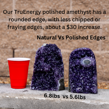 TRUENERGY Polished Quartz Crystal Cluster – Raw Amethyst Stone Rounded Edge & Stalactite – Grade A+ Dark Purple Geode for Home Decoration (Unique Specimen 2)