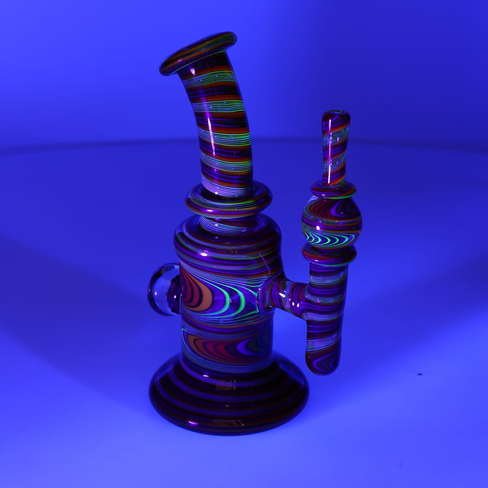 Andy G Glass Linework Mini Tube + Carb Cap - Pink Rainbow