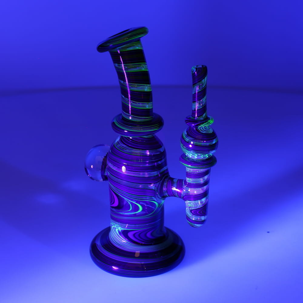Andy G Glass Linework Mini Tube + Carb Cap - Blue Green