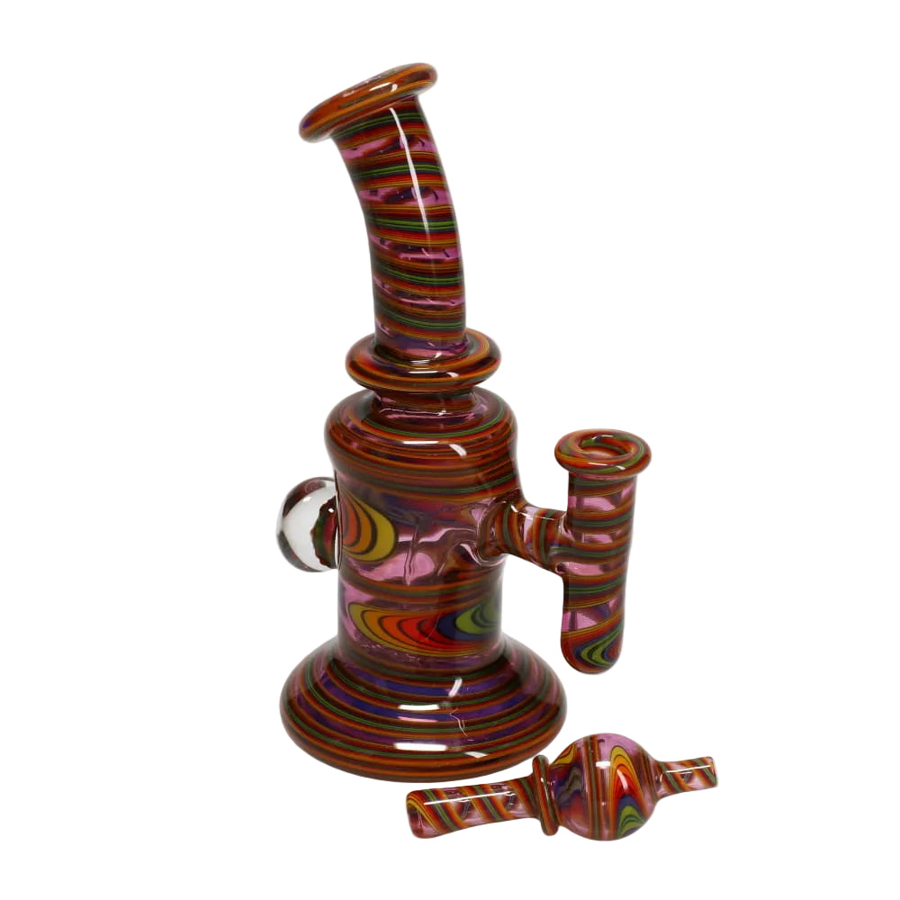 Andy G Glass Linework Mini Tube + Carb Cap - Pink Rainbow