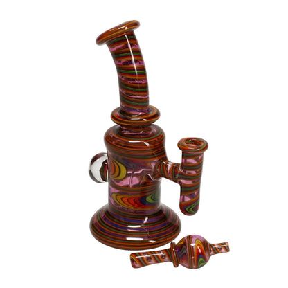 Andy G Glass Linework Mini Tube + Carb Cap - Pink Rainbow