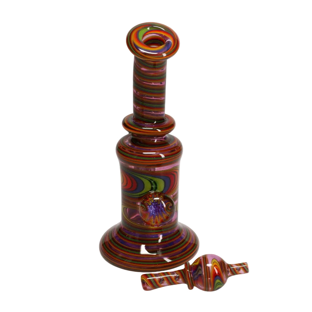 Andy G Glass Linework Mini Tube + Carb Cap - Pink Rainbow