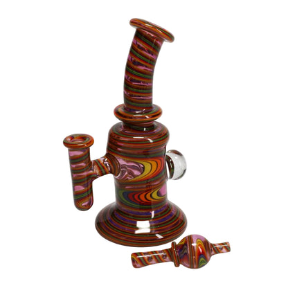 Andy G Glass Linework Mini Tube + Carb Cap - Pink Rainbow