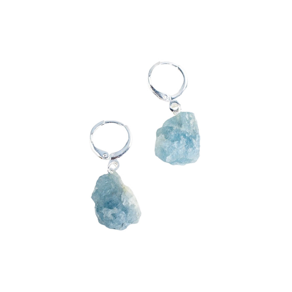 Aquamarine Hoop Earrings SALE