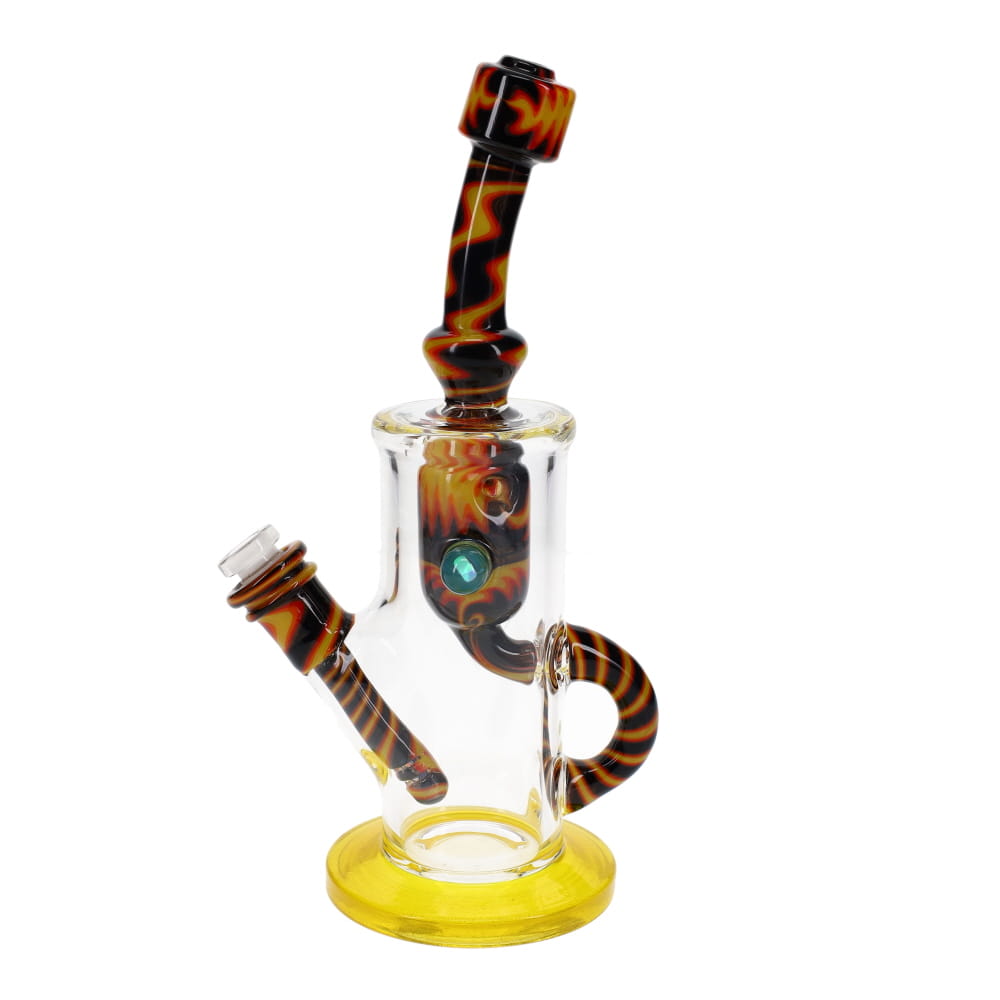 Augy Glass Yellow Red Black Linework Incycler