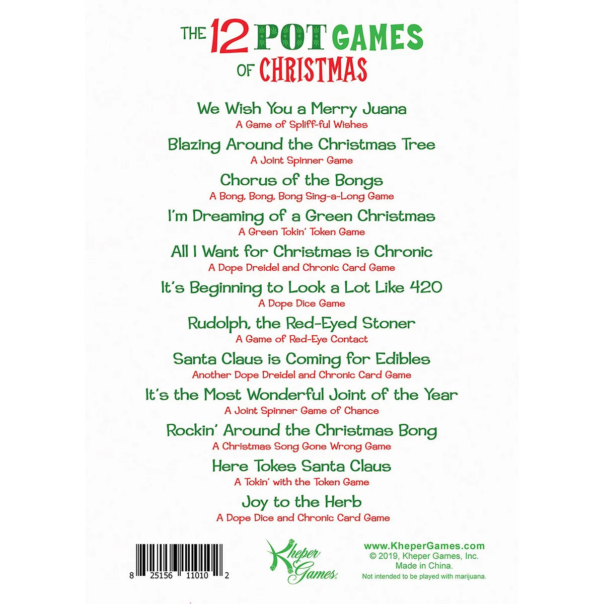 12 Pot Games Of Christmas