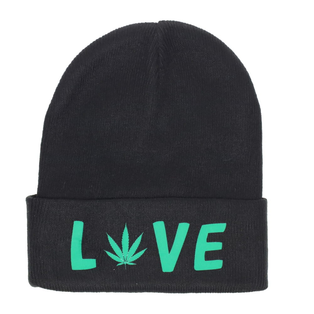 Weed Love Black Beanie
