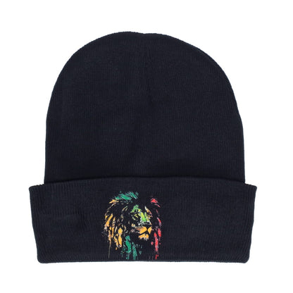 Rasta Lion Black Beanie