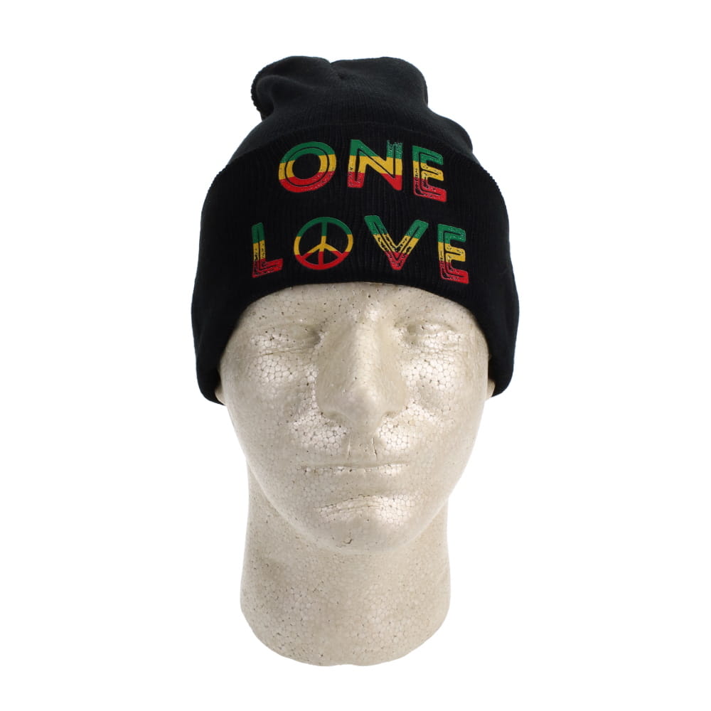 One Love Rasta Black Beanie