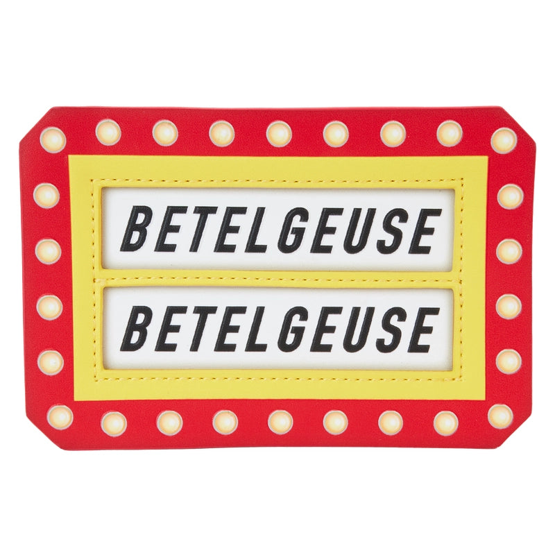 Loungefly Beetlejuice Here Lies Betelgeuse Marquee Glow Large Card Holder