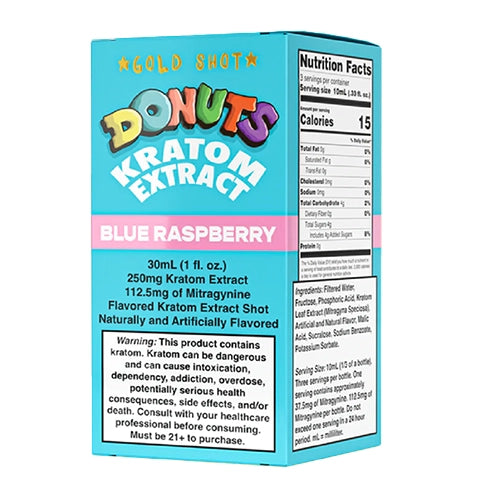 Donuts Kratom Shot - Blue Raspberry 250mg