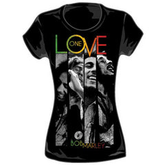 Bob Marley One Love Striped Ladies T-Shirt