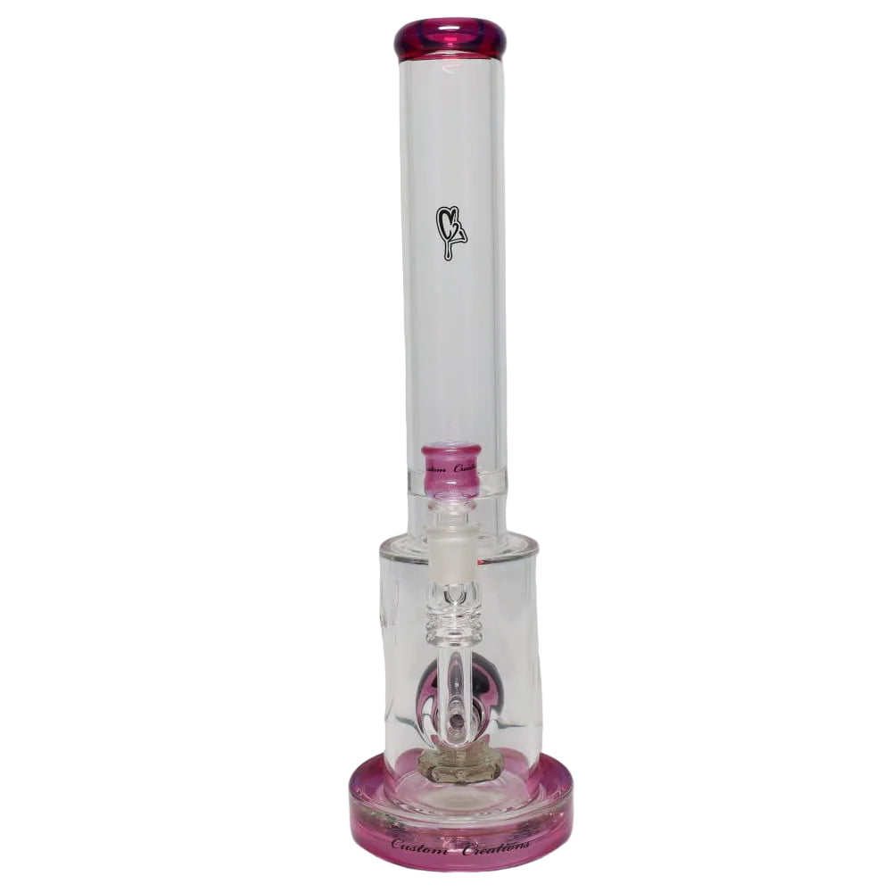 C2 Pink/Black Angry Face 16” Water Pipe SALE