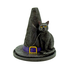 Cat And Witchs Hat Incense Burner