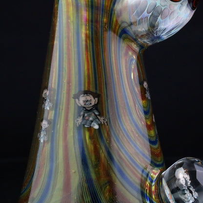 Chunk Glass X Cowboy Glass X McDaniel Glass Rainbow Swirl Millie Dewar Bubbler