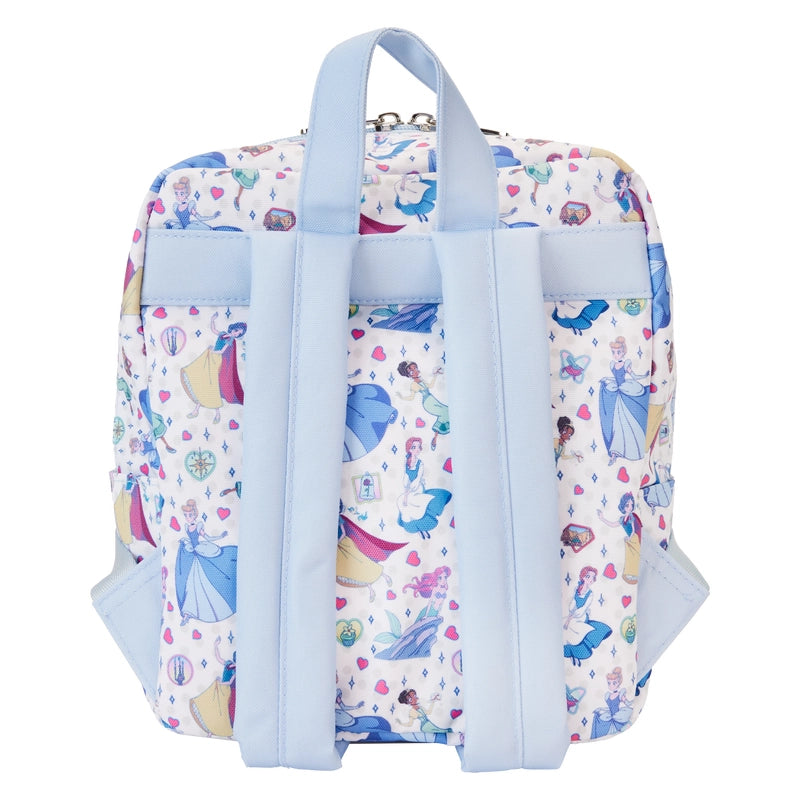 Loungefly Disney Princess Manga Style All-Over Print Nylon Square Mini Backpack