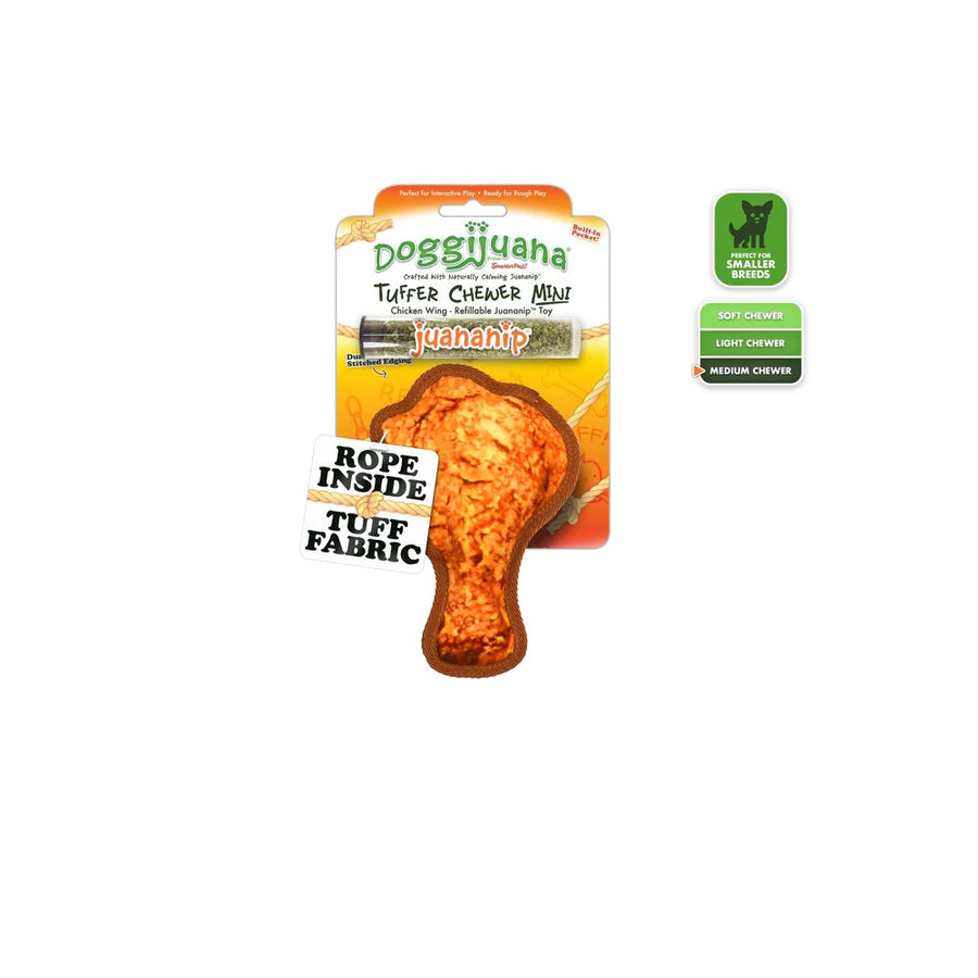 Doggijuana Tuffer Chewer Mini Chicken Wing Dog Toy