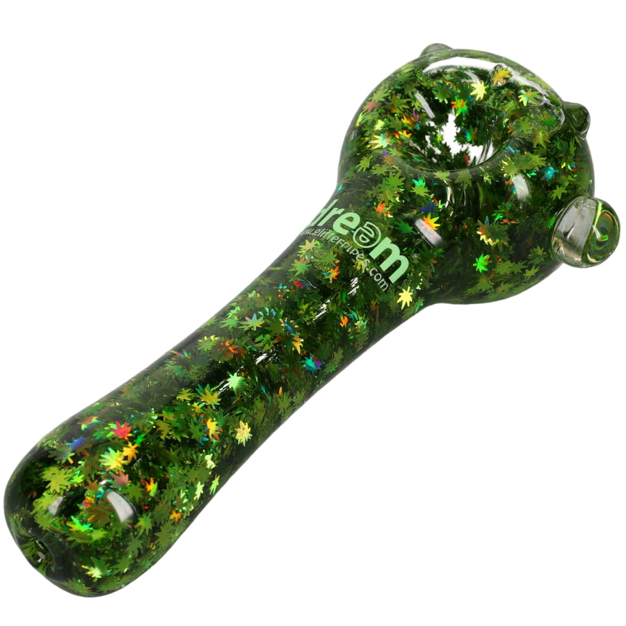 Dream XL Pot Leaf Glitter Pipe - Assorted Colors