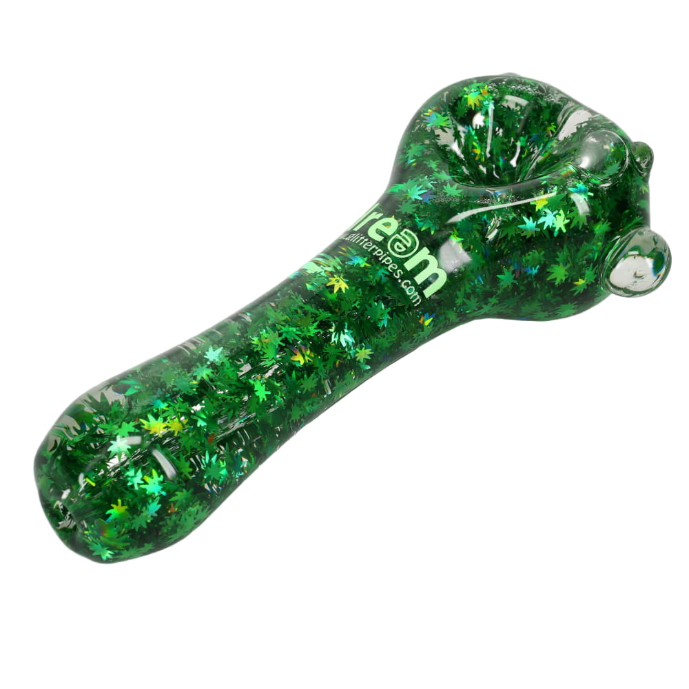 Dream XL Pot Leaf Glitter Pipe - Assorted Colors – Sunshine Daydream