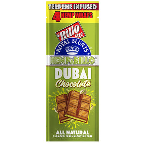 Hemparillo Terpene Infused Wraps 4 Pack - Dubai Chocolate