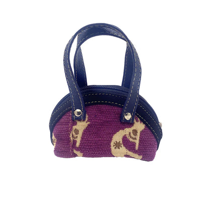 Handmade Mini Ecuadorian Coin Bag with Leather Strap - Assorted