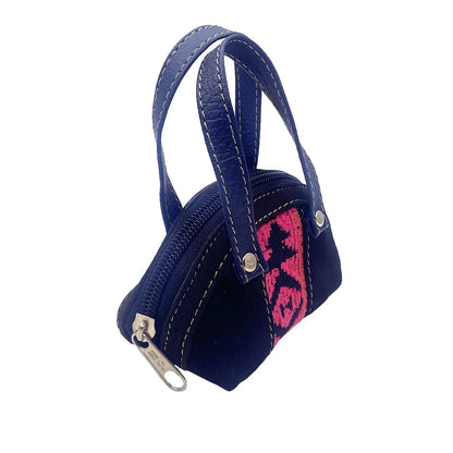 Handmade Mini Ecuadorian Coin Bag with Leather Strap - Assorted