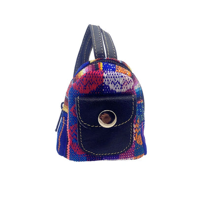 Handmade Mini Ecuadorian Coin Bag with Leather Strap - Assorted