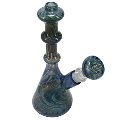 I Love Frank Glass Double Rake Mini Tube - Blue
