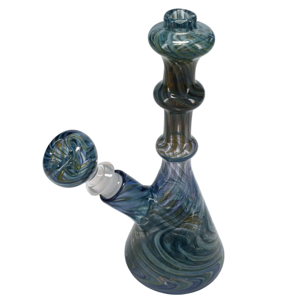 I Love Frank Glass Double Rake Mini Tube - Blue