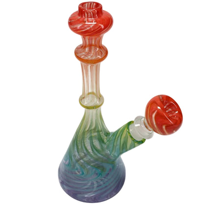 I Love Frank Glass Double Rake Mini Tube - Rainbow