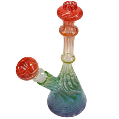 I Love Frank Glass Double Rake Mini Tube - Rainbow