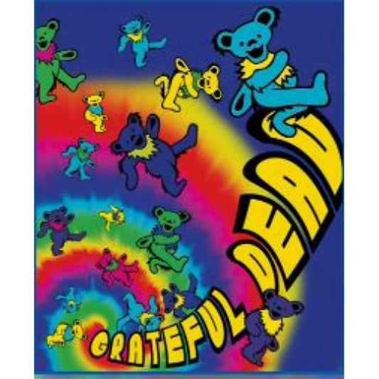 Grateful Dead Dancing Bear Spiral Fleece Blanket SALE